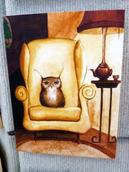 Owl in a chair
