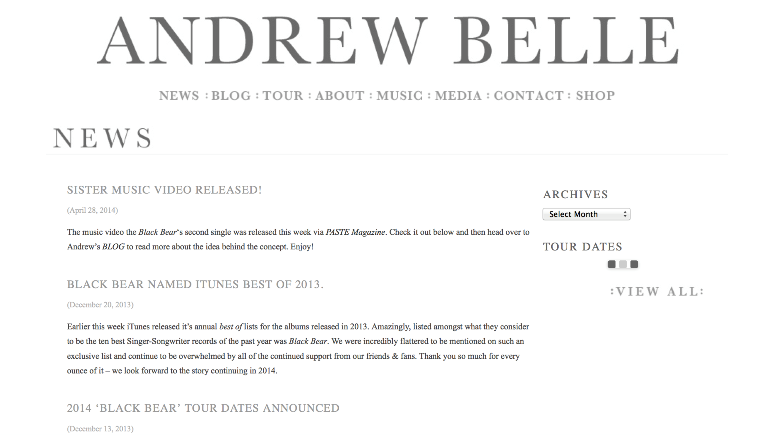 Andrew Belle Website