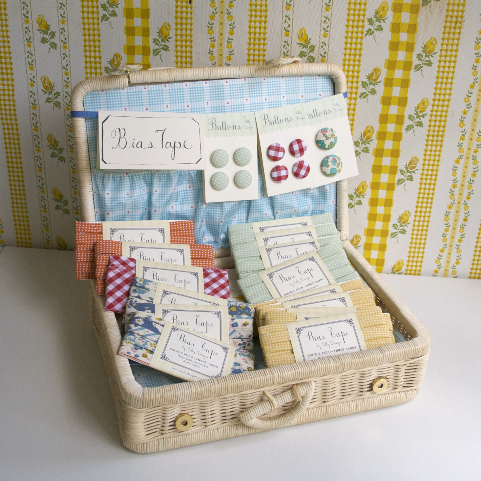 Craft display made from a picnic basket Craft display made from a picnic basket