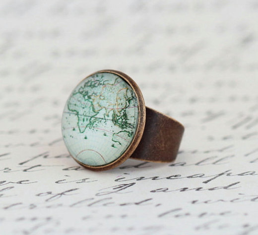 World Map Statement Ring