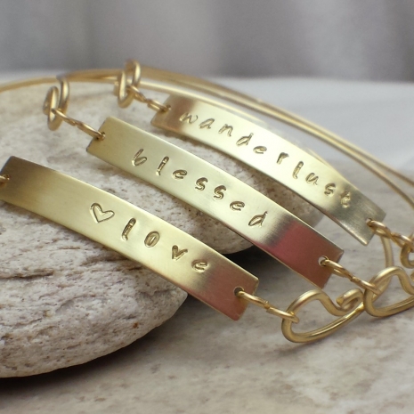 Gold bar bangles Gold bar bangles