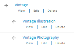 Sample nested categories