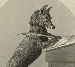 Writing fox